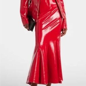 Norma Kamali Jean Faux Leather Maxi Mermaid Skirt ~ Size XXS NWT